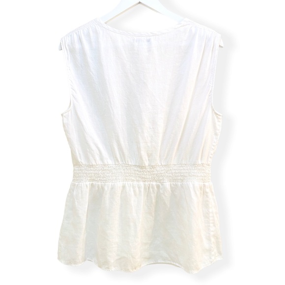 BANANA REPUBLIC White Linen Too | Covered Buttons - Picture 7 of 9